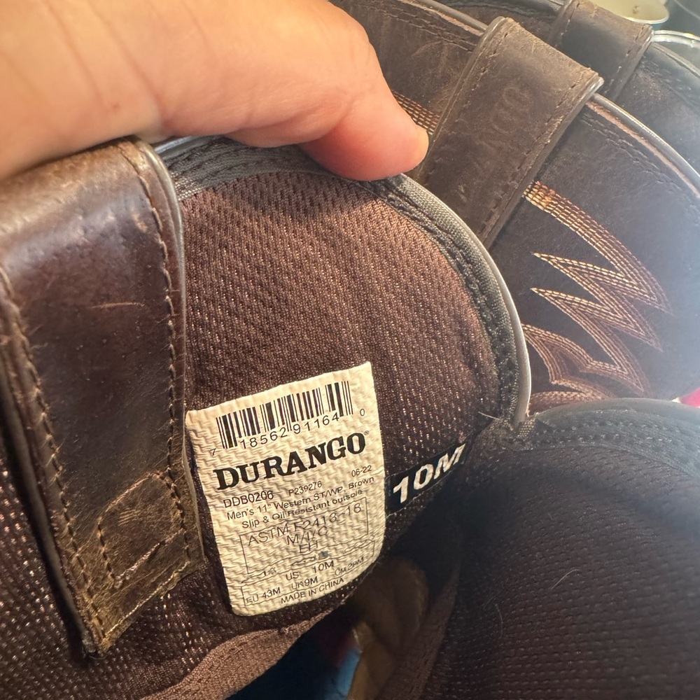 Men's Durango Maverick XP Waterproof Cowboy Work Boots, Brown Steel Toe Size 10M - Picture 7 of 7